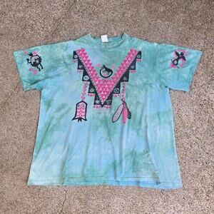 Vtg ANCIENT CAVE ART Starwalker Geometric Southwest Graphic Nature T Shirt XL